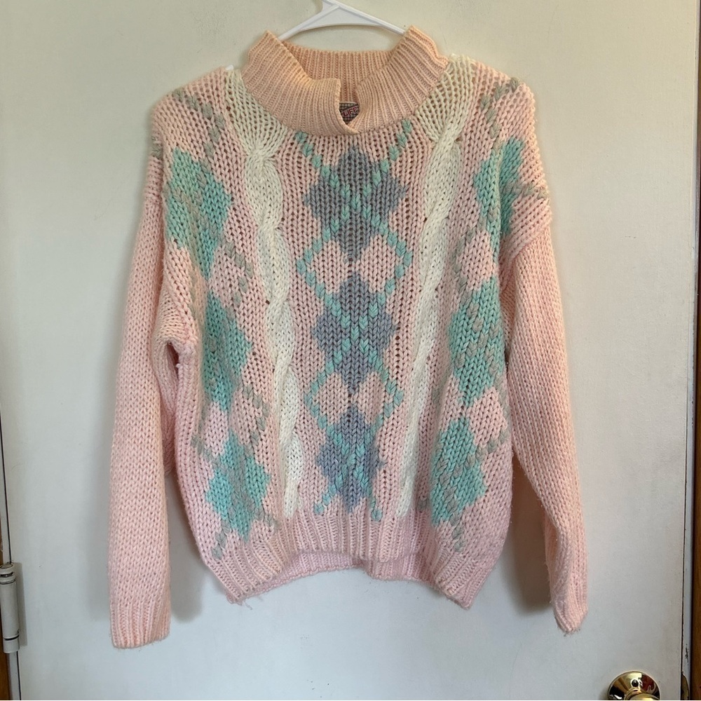 Vintage 1980s Spice for Life Chunky Knit Sweater medium ramie and acrylic blend